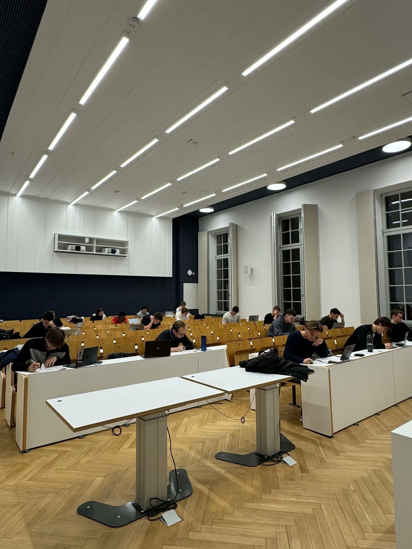 Hedge Fund Club members sitting the Public Markets exam in a Mannheim lecture hall
